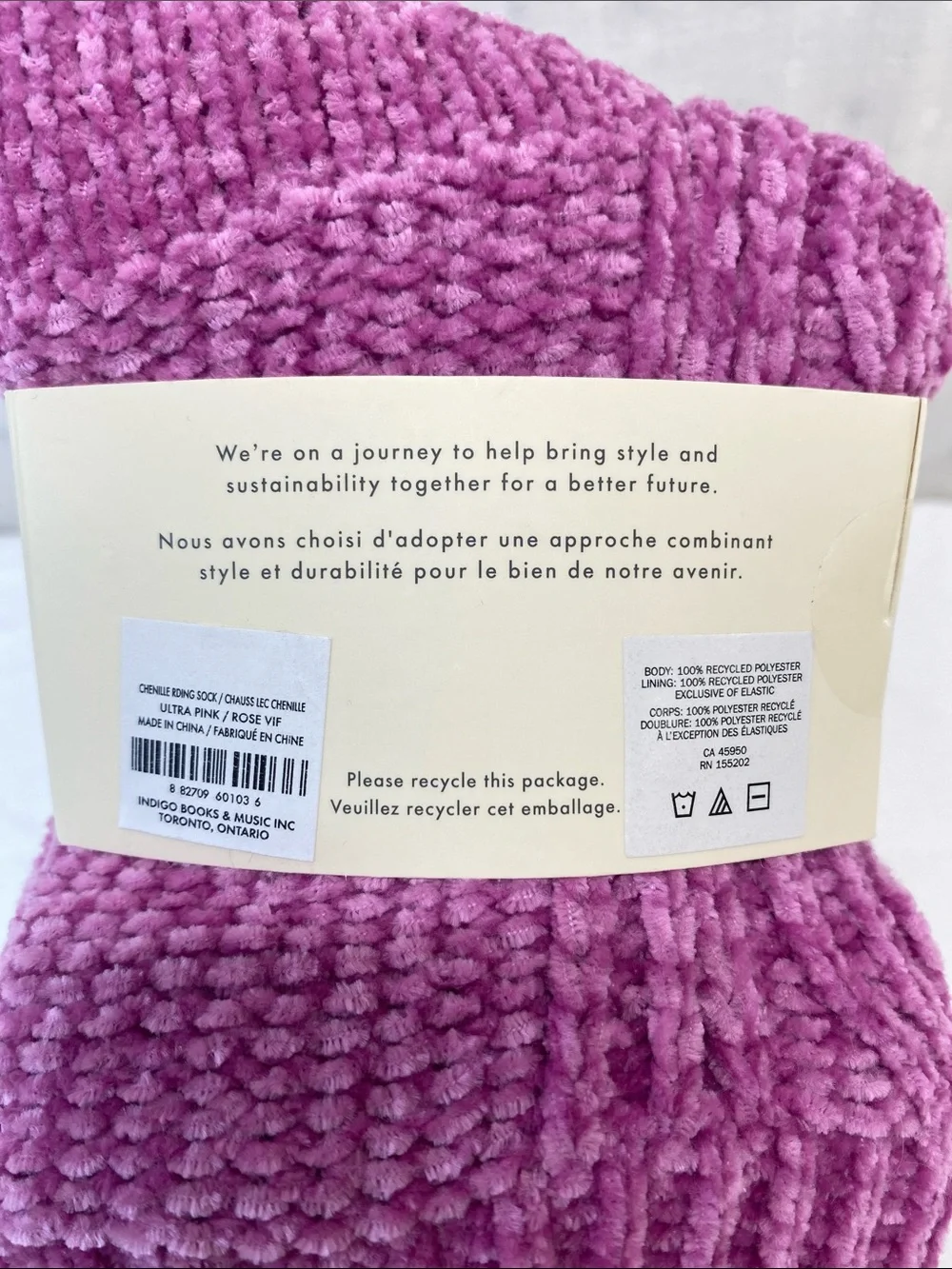 Indigo Plush Reading Socks - Ultra Pink Rose Cozy Pair With Grips